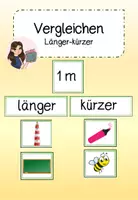 Vorschau - Fördermaterial/Inklusion - Vergleichen länger und kürzer - Legematerial - Deckblatt