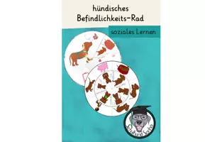 Vorschau - Arbeitsblätter - Materialpaket hündisches Befindlichkeits-Rad (Befindlichkeiten und Strategien) - Deckblatt