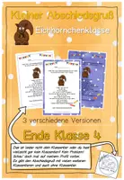 Vorschau - Anderer Materialtyp - Abschiedsgruß Ende Klasse 4 - Eichhörnchenklasse - Deckblatt
