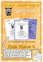 Vorschau - Anderer Materialtyp - Abschiedsgruß Ende Klasse 4 - Eselklasse - Deckblatt