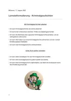 Vorschau - Test - Klassenarbeit / Lernzielkontrolle Kriminalgeschichten - Seite 1