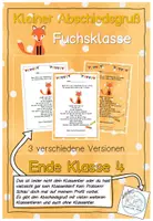 Vorschau - Anderer Materialtyp - Abschiedsgruß Ende Klasse 4 - Fuchsklasse - Deckblatt