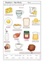 Vorschau - Arbeitsblätter - Breakfast Vokabelblatt Englisch - Seite 3