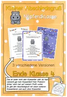 Vorschau - Anderer Materialtyp - Abschiedsgruß Ende Klasse 4 - Nilpferdklasse - Deckblatt