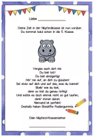 Vorschau - Anderer Materialtyp - Abschiedsgruß Ende Klasse 4 - Nilpferdklasse - Seite 3