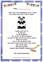Vorschau - Anderer Materialtyp - Abschiedsgruß Ende Klasse 4 - Pandaklasse - Seite 3