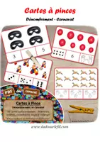 Aperçu - Apprentissages en autonomie - Cartes à pince - Dénombrement - Carnaval - Page de couverture