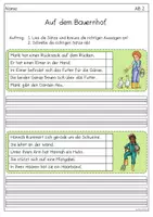 Vorschau - Arbeitsblätter - Bauernhof - Leseverständnis Richtig oder falsch? - Seite 3
