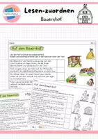 Vorschau - Arbeitsblätter - Bauernhof - Lesen und zuordnen - Deckblatt