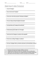 Vorschau - Arbeitsblätter - AB mit Fragen zum Thema "Theologie" + Lösungsblatt - Deckblatt
