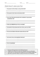 Vorschau - Arbeitsblätter - AB mit Fragen zum Thema "Tod" + Lösungsblatt + Infografik - Deckblatt
