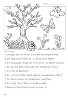 Vorschau - Mal- und Bastelvorlagen - Lesetext Lesen, verstehen und malen Frühling. Klasse 2, 3 Frühlingserwachen. Leseverständnis - Seite 3