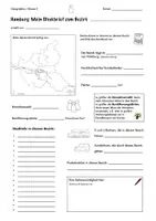 Vorschau - Stundenentwürfe - Bezirke Hamburg Einheit 90 min. Geographie Klasse 5 - Deckblatt
