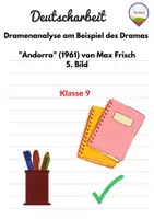 Vorschau - Test - Deutscharbeit Klasse 9 Dramenanalyse Andorra (5. Bild) - Deckblatt