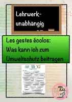 Vorschau - Arbeitsblätter - Les gestes écolos - l'environnement - Umweltschutz - Deckblatt