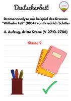 Vorschau - Test - Deutscharbeit Klasse 9 Dramenanalyse Wilhelm Tell - Deckblatt