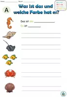 Vorschau - Arbeitsblätter - "Was ist das und welche Farbe hat es?" Personalpronomen - Tiere im Meer - DaZ / DaF / Deutsch - Seite 2