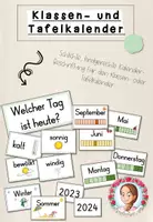 Vorschau - Präsentationen/Tafelbilder - Tafelkalender | Klassenkalender Mintgrün für die Grundschule - Deckblatt