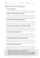 Vorschau - Arbeitsblätter - AB mit Fragen zum Thema "Traditionen" + Lösungsblatt + Infografik - Deckblatt