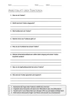 Vorschau - Arbeitsblätter - AB mit Fragen zum Thema "Traktoren" + Lösungsblatt + Mindmap + Infografik - Deckblatt