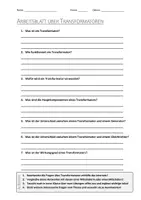 Vorschau - Arbeitsblätter - AB mit Fragen zum Thema "Transformatoren" + Lösungsblatt + Mindmap + Infografik - Deckblatt