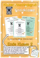 Vorschau - Anderer Materialtyp - Abschiedsgruß Ende Klasse 2 - Koalaklasse - Deckblatt