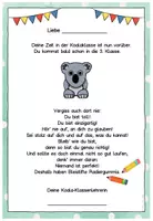 Vorschau - Anderer Materialtyp - Abschiedsgruß Ende Klasse 2 - Koalaklasse - Seite 1