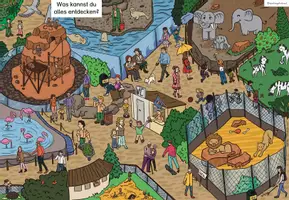 Vorschau - Fördermaterial/Inklusion - Im Zoo | Wimmelbild - Seite 2