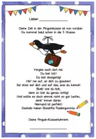 Vorschau - Arbeitsblätter - Abschiedsgruß Ende Klasse 2 - Pinguinklasse - Version 1 - Seite 2