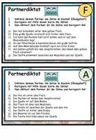 Aperçu - Cartes d'exercices - Dictée en binôme "Tiere im Meer" doublement différenciée - Allemand - Page 1