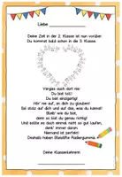 Vorschau - Anderer Materialtyp - Abschiedsgruß Ende Klasse 2 - Ohne Klassentier - Version 1 - Seite 1