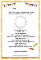 Vorschau - Anderer Materialtyp - Abschiedsgruß Ende Klasse 2 - Ohne Klassentier - Version 2 - Seite 1