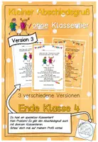Vorschau - Anderer Materialtyp - Abschiedsgruß Ende Klasse 4 - Ohne Klassentier - Version 3 - Deckblatt