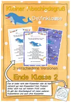 Vorschau - Anderer Materialtyp - Abschiedsgruß Ende Klasse 2 - Delfinklasse - Deckblatt