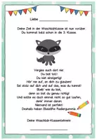 Vorschau - Anderer Materialtyp - Abschiedsgruß Ende Klasse 2 - Waschbärklasse - Seite 1