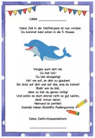 Vorschau - Anderer Materialtyp - Abschiedsgruß Ende Klasse 4 - Delfinklasse - Seite 1