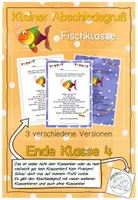 Vorschau - Anderer Materialtyp - Abschiedsgruß Ende Klasse 4 - Fischklasse - Deckblatt