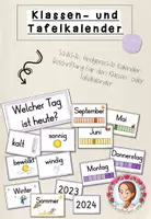 Vorschau - Präsentationen/Tafelbilder - Tafelkalender | Klassenkalender Flieder für die Grundschule - Deckblatt