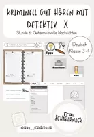 Vorschau - Arbeitsblätter - Kriminell gut hören mit Detektiv X - Stunde 6: Geheimnisvolle Nachrichten - Deckblatt