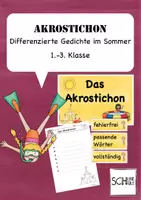 Vorschau - Arbeitsblätter - Das Akrostichon - Differenzierte Gedichte im Sommer - Deckblatt