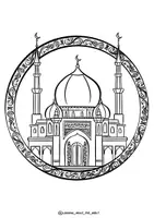 Vorschau - Mal- und Bastelvorlagen - Ausmalbilder Fensterbilder "Ramadan" Islam Dekoration - Seite 1