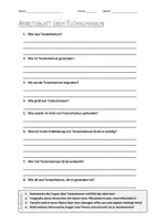 Vorschau - Arbeitsblätter - AB mit Fragen zum Thema "Tutanchamun" + Lösungsblatt + Mindmap + Infografik - Deckblatt