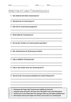 Vorschau - Arbeitsblätter - AB mit Fragen zum Thema "Tyrannosaurus" + Lösungsblatt - Deckblatt