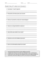Vorschau - Arbeitsblätter - AB mit Fragen zum Thema "Umwelt" + Lösungsblatt + Infografik - Deckblatt
