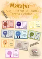 Vorschau - Stationenlernen - Monster - Klammerkarten Gefühle - Deckblatt