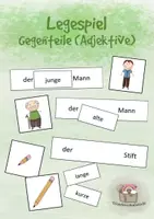 Vorschau - Stationenlernen - Legespiel - Gegenteile Adjektive - Deckblatt