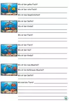Vista previa - Hojas de trabajo - Ejercicio preposiciones y dativo "¿Wo sind die Tiere im Meer?" doble diferenciado - Alemán - página 3