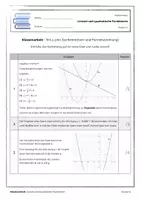 Vorschau - Klassenarbeiten - Klassenarbeit - Lineare und quadratische Funktionen (A) - Klasse 10 - Seite 3