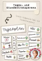 Vorschau - Präsentationen/Tafelbilder - Tagestransparenz Grundschule | Stundenplan & Tagesplan Beige - Deckblatt