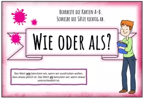 Vorschau - Arbeitsblätter - Kleckersätze (wie oder als?) - Seite 1